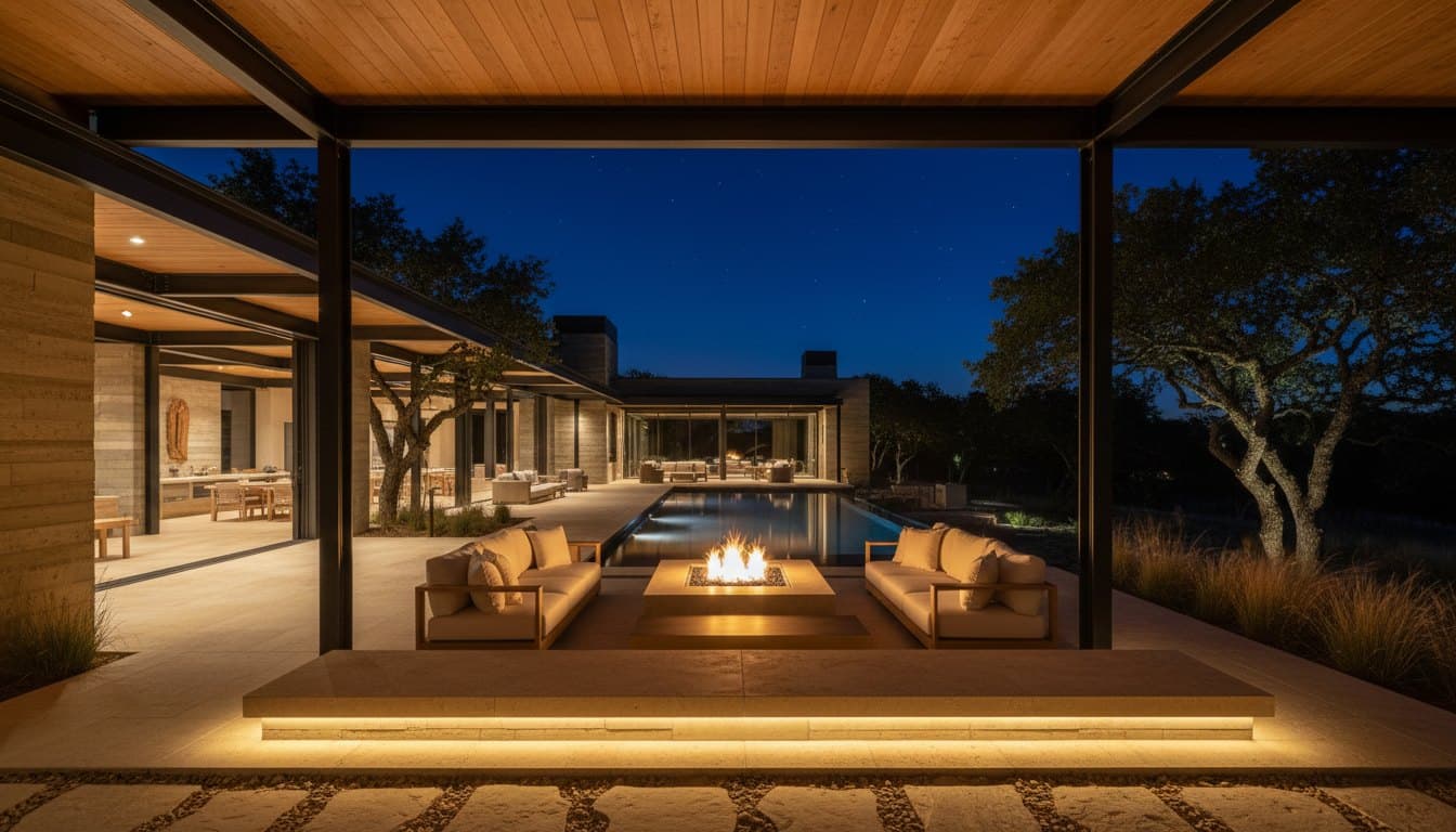 The outdoor room at night