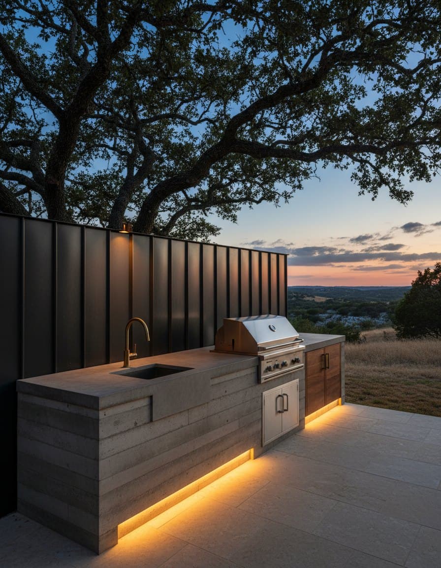 Outdoor kitchen counter detail